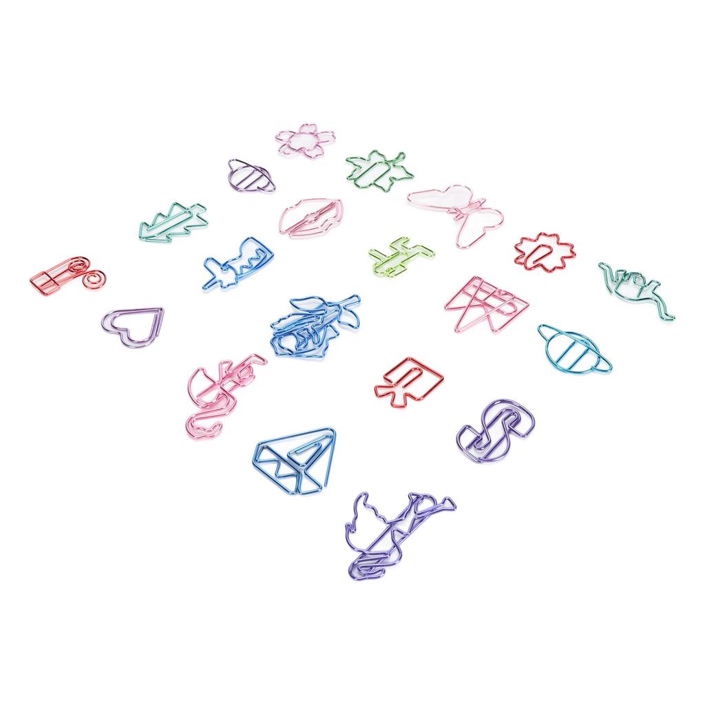 100pcs Paper Clips Multipurpose Cute Exquisite Colored Plating Reusable Metal Paperclips for Office