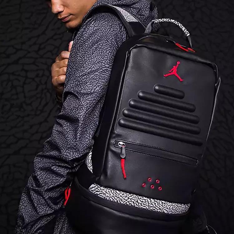 Jordan Aj3 Classic Black Cement Crackle Large Capacity Polyester Basketball Backpack Unisex Backpack HA4473-005