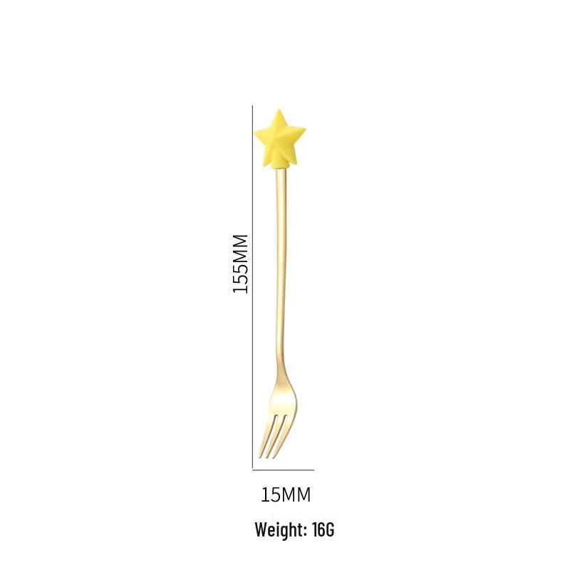 Креативный мультяшный набор ложек и вилок из нержавеющей стали: Палочка для кофе, Фруктовая вилка, Рождественский подарок
