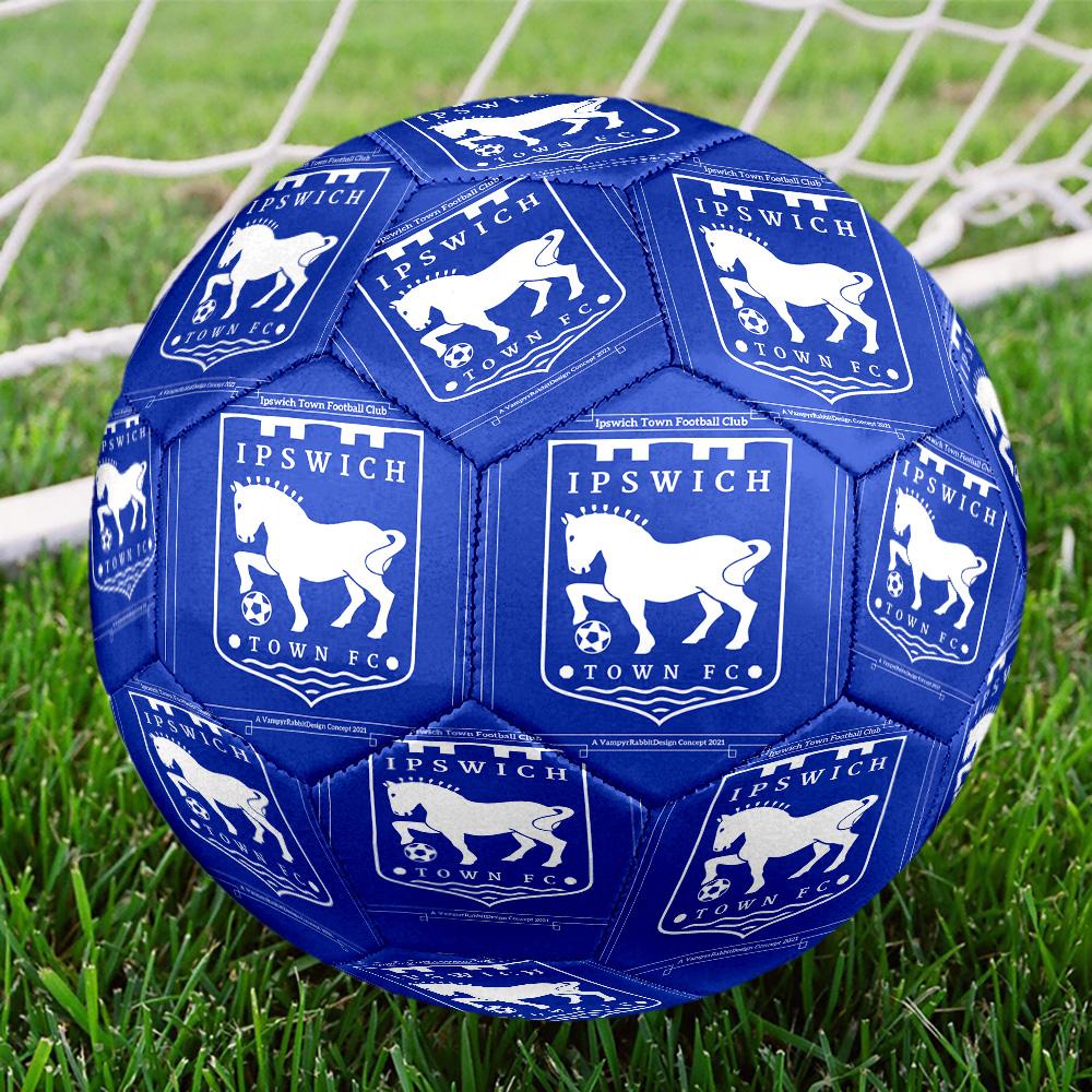 Town Football Club Crest Printed Size 5 Soccer Balls, High-Quality, Anti-Slip, Protective Football, A Unique Gift , Birthdays, Christmas Gifts