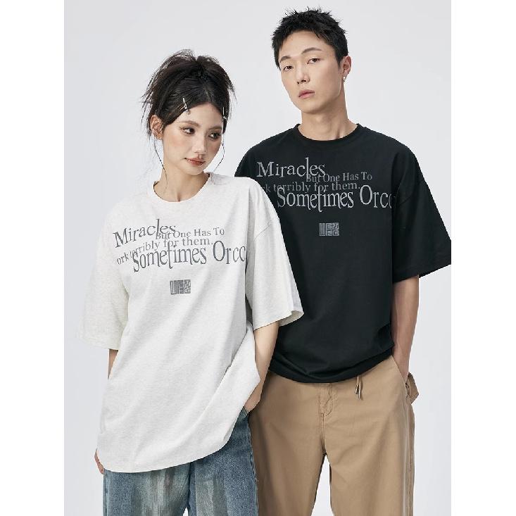 Футболка с короткими рукавами American Retro High Street, мужская футболка высокого качества Ruan Shuai Oumei, модная брендовая пара