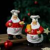 Santa Chef Statue Christmas Kitchen Ornament Resin Sculpture for Holiday Decor Funny Xmas Gift Festive Home Tabletop Decoration
