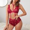 Тонкий кружевный цветок с печеночным костюмом сексуальное женское нижнее белье набор женского боди регулируемого на плече