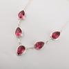 Ожерелье из серебра 925 пробы с розовым турмалином, ручная работа для женщин, подарок на день рождения RN-1-5
