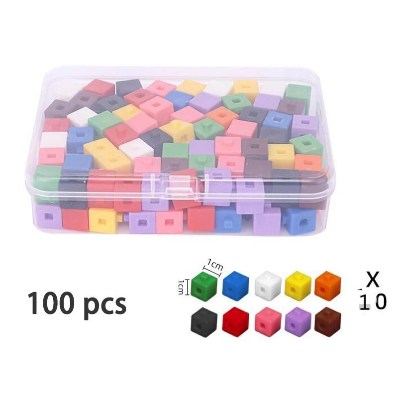 Linking Cubes Montessori Math Toys Number Blocks Learning Decimal Counter Teaching Aids Sensory Educational Toy for Children