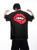 Unisex Summer Oversized Back Print T Shirt Red Lips Kiss Me Darling Letter Graphic Casual Streetwear Loose Short Sleeve Fashion Top