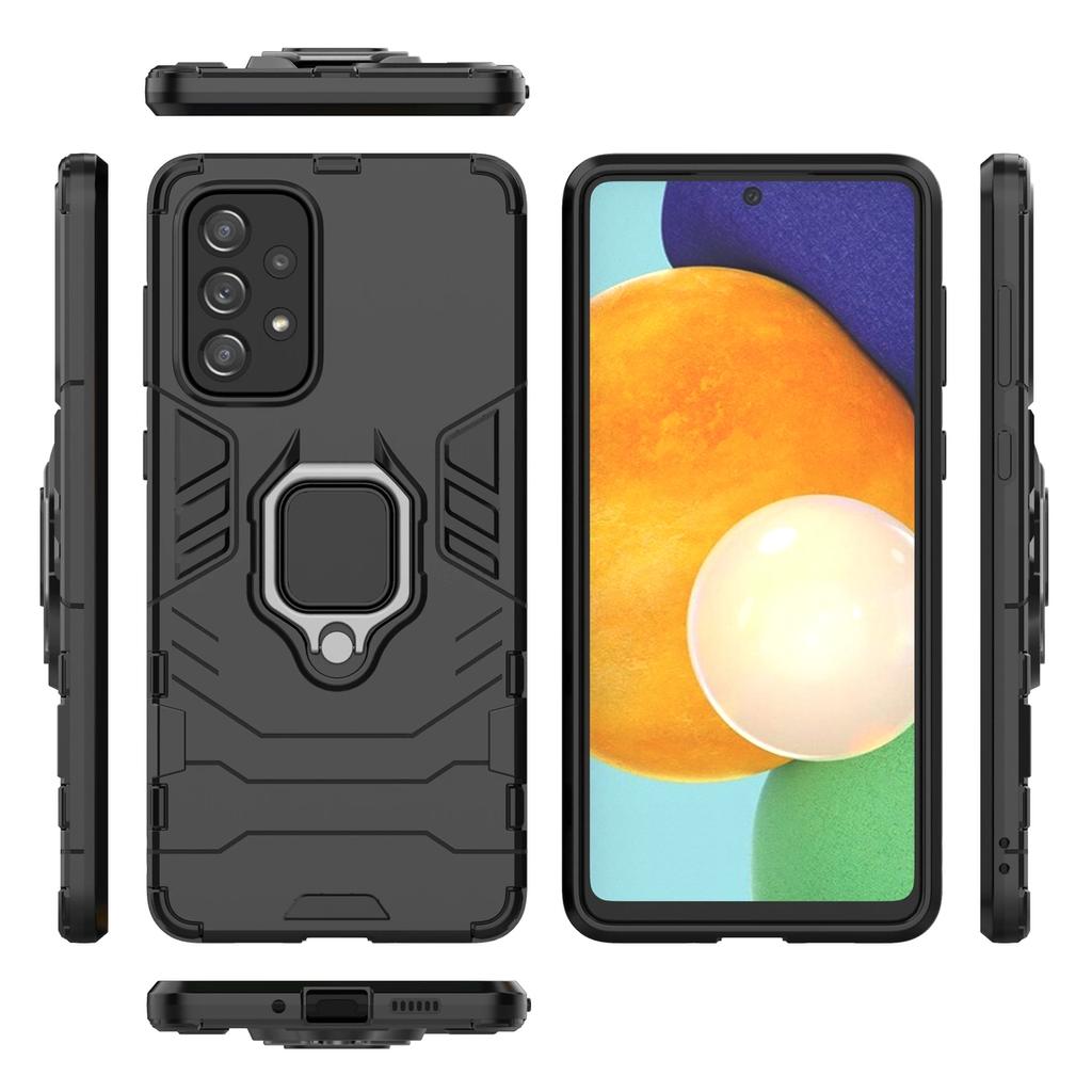 Ring Armor Armored Hybrid Case Cover + Magnetic Holder For Samsung Galaxy A73 Black