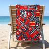 Ultra-Soft Beach Towel with fire truck Theme,Ideal for Pool - Camping, Diving - Perfect Travel Essential, Vibrant Beach Towel.