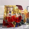 1PC Versailles Rose Print Flannel Blanket, High quality Comfortable for All Seasons, Home Decor, Warmth and Comfort, Perfect for Christmas Gifts237