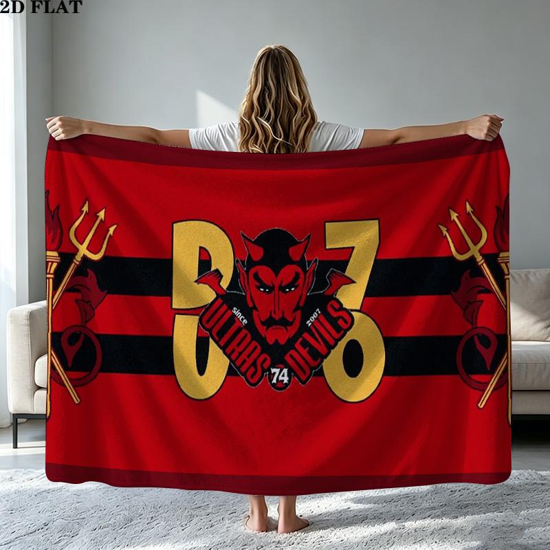 Ultras Devils Print Flannel Blanket High Quality Warm Comfortable Cover for All Seasons Perfect for Gifts Home Decor