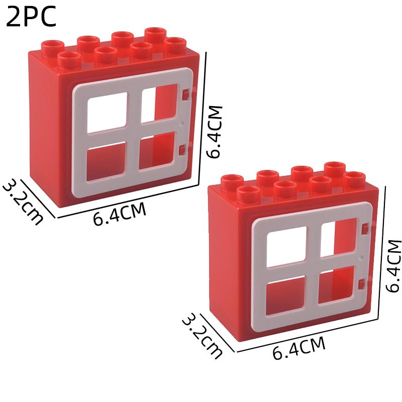 Большие Строительные Блоки Дом Аксессуары Части Крыша Окно Стена Строительство Собирать Кирпичи Образовательные Игрушки Для Детей Подарок