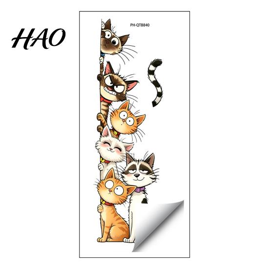 Bathroom Glass Window Stickers Cute Cartoon Cats/Dogs Wall Stickers, Waterproof PVC Decals, Peel And Stick Decorative Murals for Nursery Bedroom