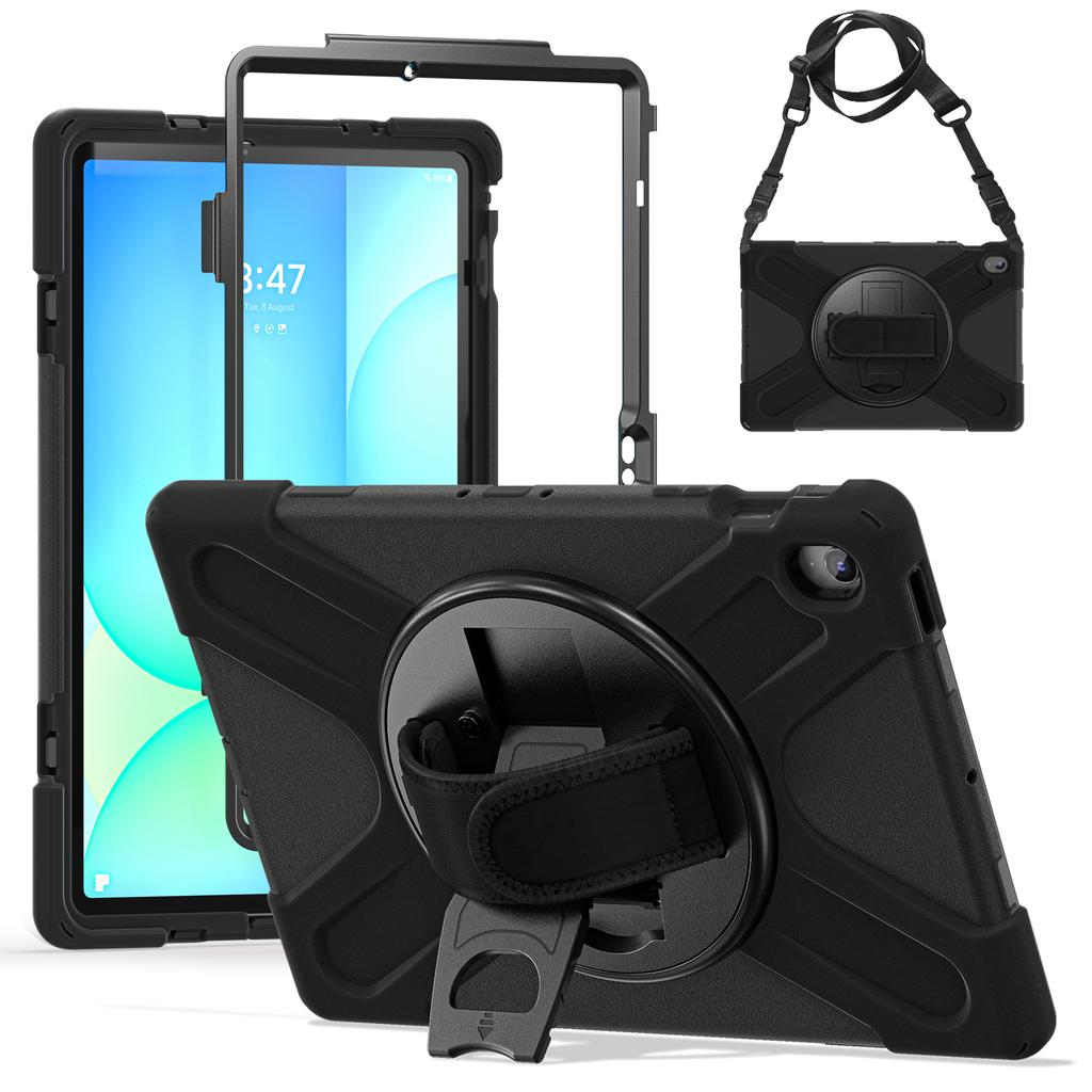 Чехол-подставка для Samsung Galaxy Tab S10 FE+ SM-X620/SM-X626B, ТПУ ПК силиконовая накладка для планшета с плечевым ремнем