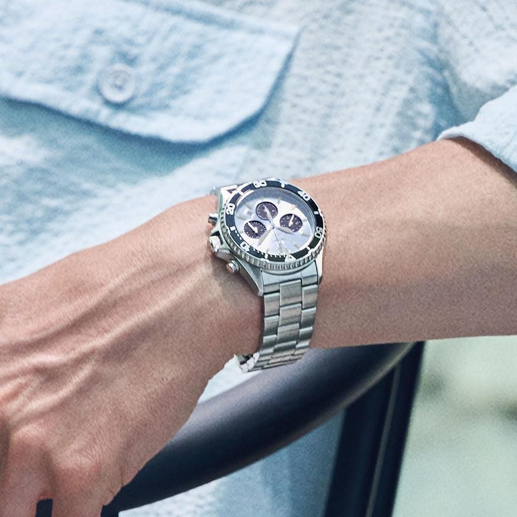 Наручные часы Mako Mako SOLAR Solar Powered Chronograph с внутренней гарантией Sky Blue Silver [Orient Watch] Производитель RN-TX0206L Мужские