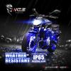 MZS 8Pcs Motorcycle LED Light Kit, Multi-Color Neon RGB Strips LED Underglow kit Compatible with ATVs UTVs Cruiser Trikes Golf Carts Most Family