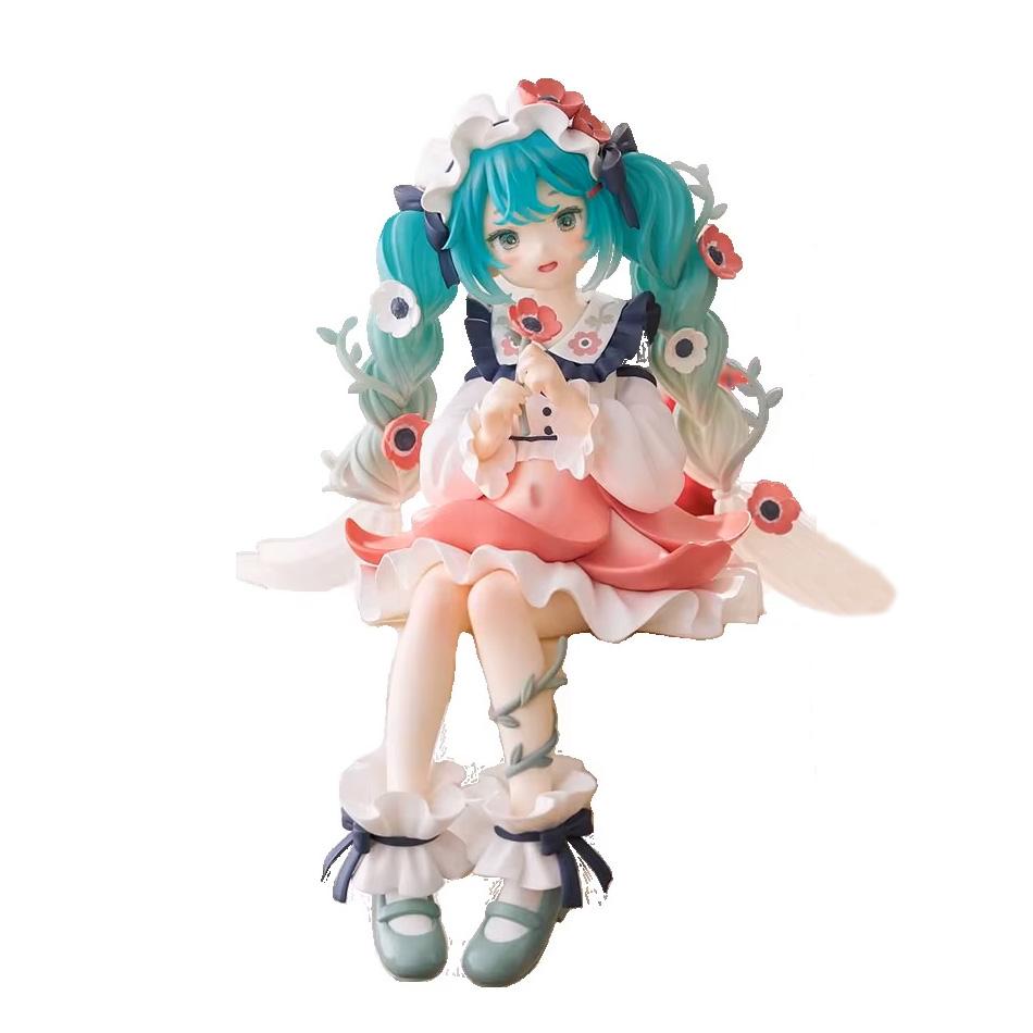 14СМ Аниме Фигурка Хатсуне Мику Игрушка Коллекция Цветочная Фея Мику Каваи Мультяшная ПВХ Фигурка Действия Модель Кукла Подарки на День Рождения Ребенок