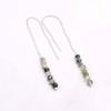 Moss Agate 925 Silver Threader Earrings, Natural Gemstone Women Handmade Fringe Earrings