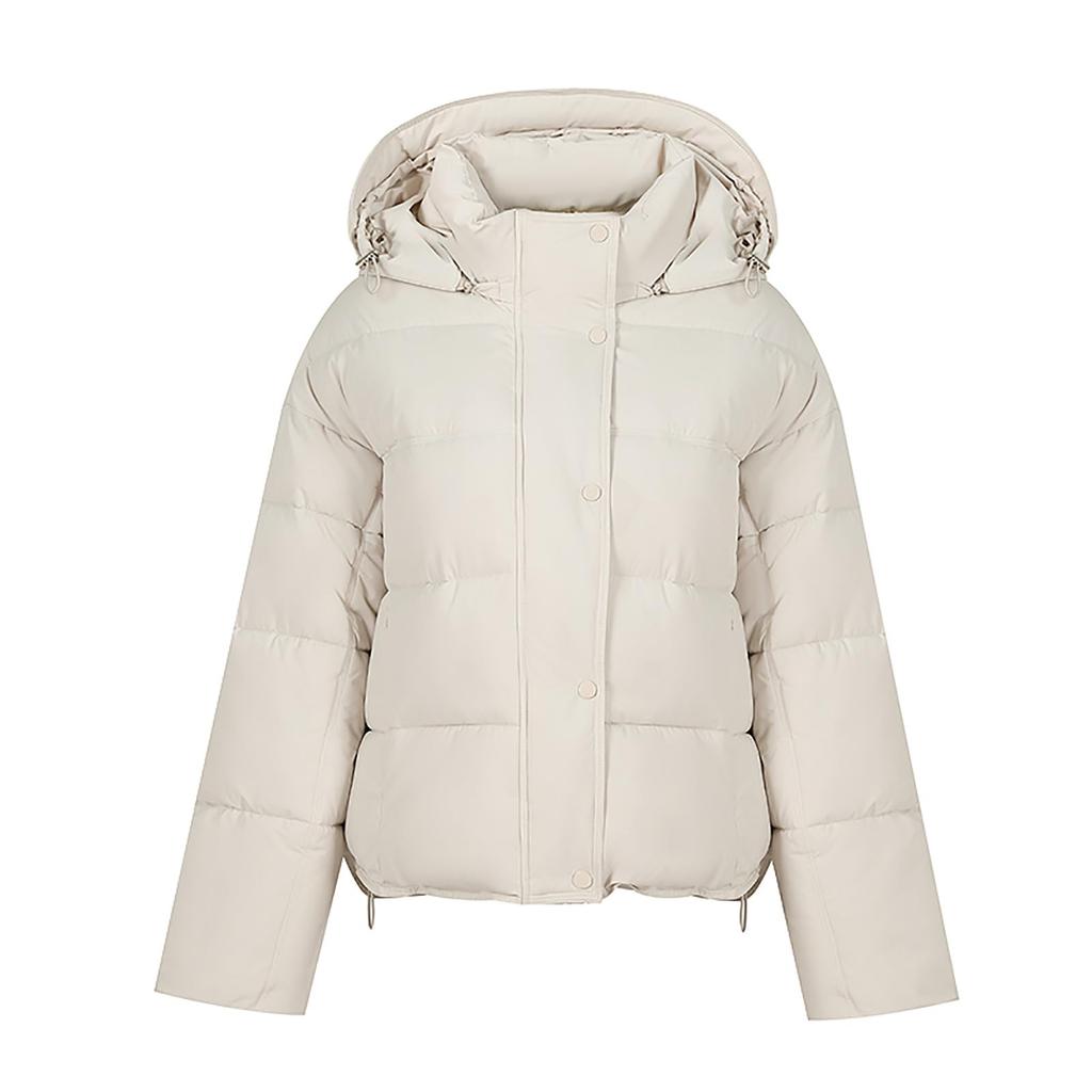 Женская модная однотонная куртка с длинными рукавами, свободного кроя, теплая, с капюшоном