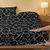 1 Simple Modern  Geometric Trapezoid Printed Matte Bed Sheet, Bedroom Printed Bed Cover, Bedding (Excluding Pillowcases)