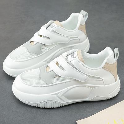 Женские сетчатые дышащие белые туфли на липучках Новые летние тонкие туфли с вырезами Женские кроссовки для отдыха на весну и лето