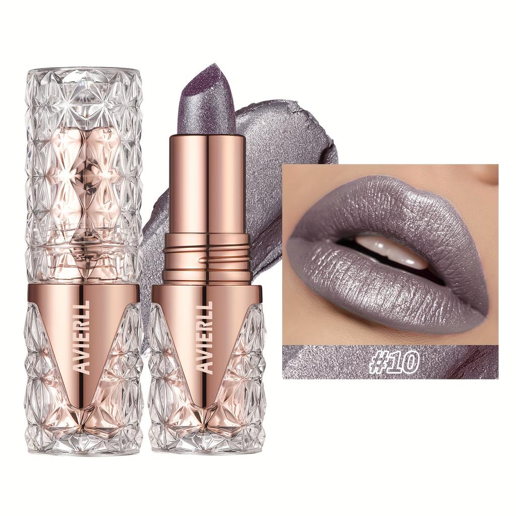 Shimmering Lipstick Long-Lasting Waterproof Lipstick Smooth Texture Full Coverage Glitter Lipstick Available In Black Golden Red Pink Lip Makeup