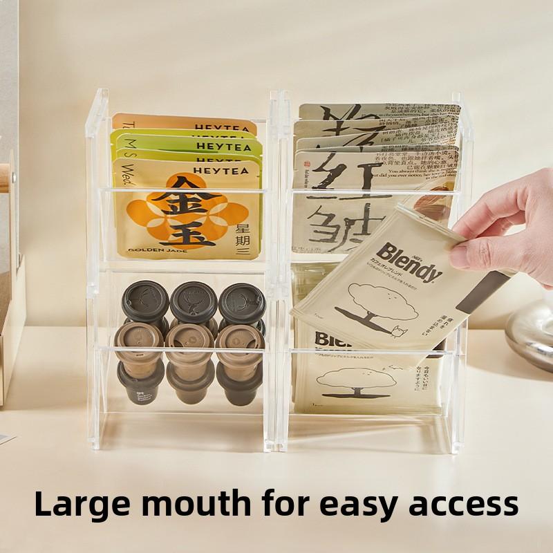 Tea Bag Storage Box Capsule Coffee Desktop Storage Rack Tea Room Storage Rack Drawer Style Simple Tea Bag Organizer Box