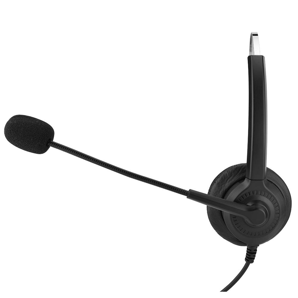 Noise Cancelling Call Center Headset Comfortable Wearing Telephone Headset Crystal Plug