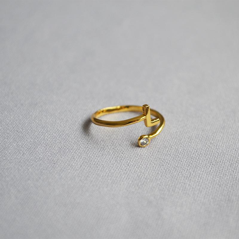 2019 Exquisite Adjustable Initial Ring for Women - Stackable Open Design for Index Finger