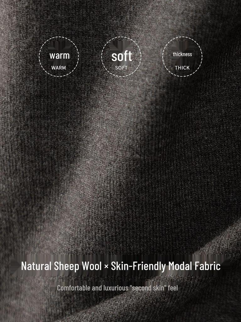 Итальянская легкая роскошь Мужская шерстяная короткорукавная вязаная футболка с высоким воротником для поездок на работу и повседневной носки Осень/Зима