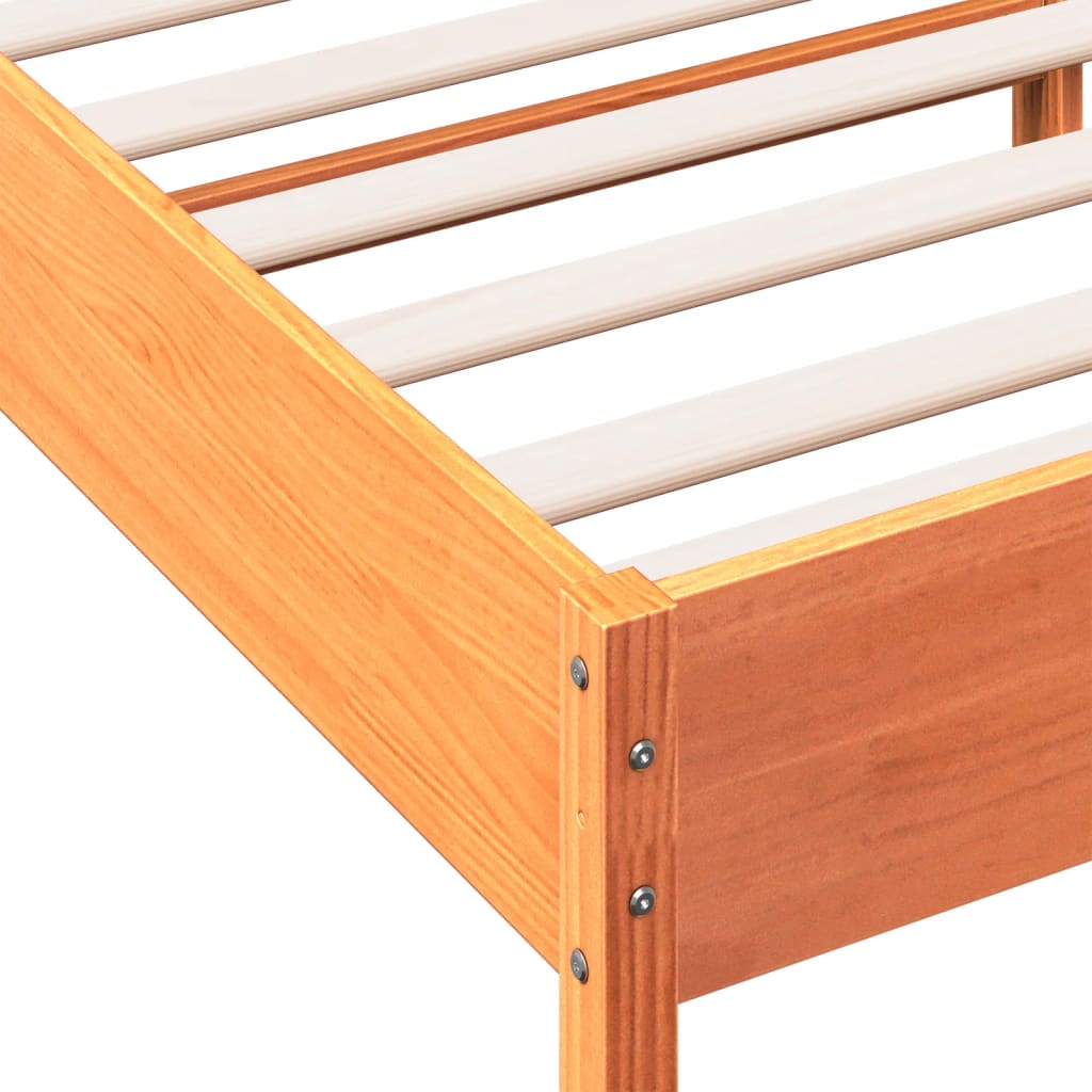 Solid Wood Bed without Mattress Wax Brown 180x200 cm Pine Wood