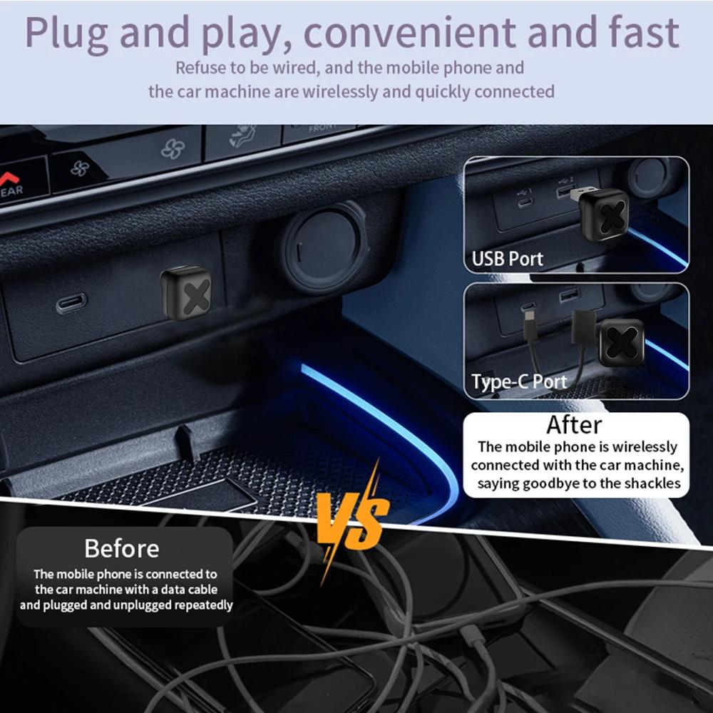 НОВЫЙ 2в1 Проводной в Беспроводной CarPlay Мини-бокс Адаптер Android Auto Bluetooth WiFi Подключение Plug&Play Для USB/Type C Донгла