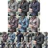 Стильная мужская повседневная рубашка с длинным рукавом, модным цветочным принтом и приталенным кроем
