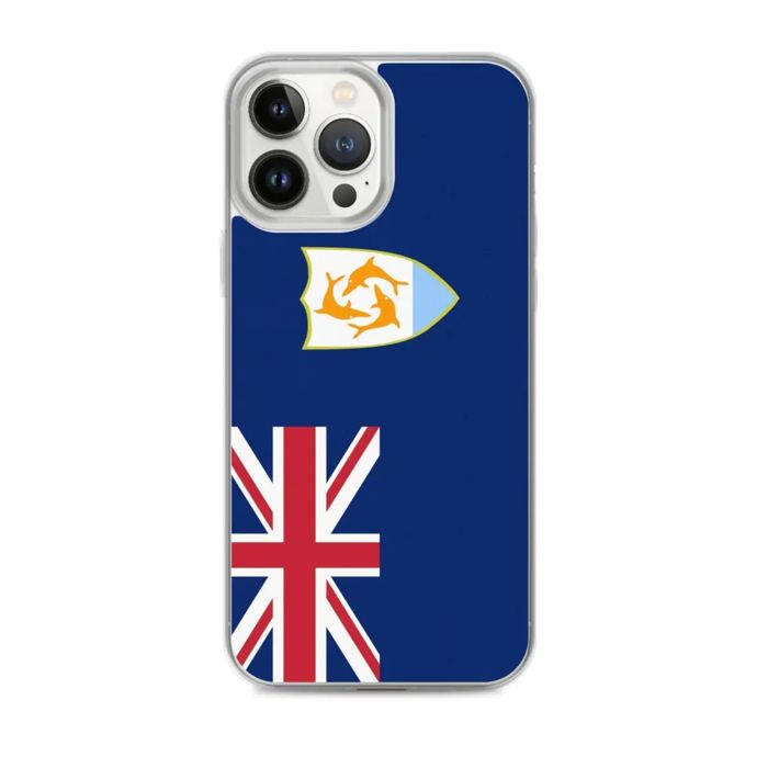 Coque iPhone - Anguilla - Drapeau - Souple - Multicolore - TPU Transparent