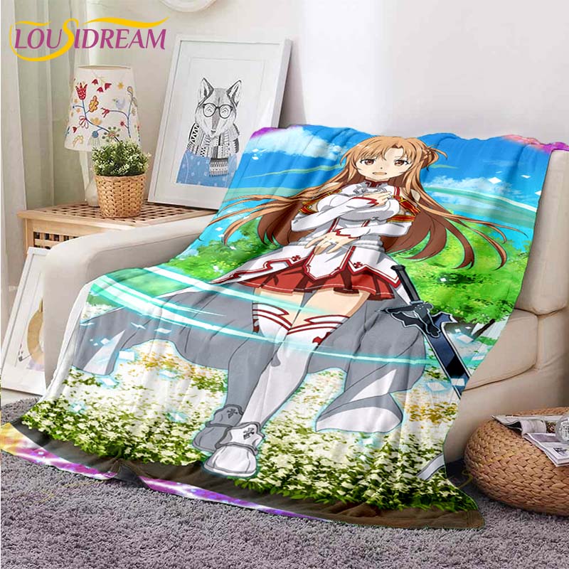 Одеяло Asuna Sword Art Online, одеяло для дивана-кровати, супер мягкое теплое одеяло, флисовое одеяло