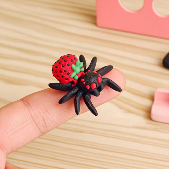 1 Набор Капсула с Яйцами Паука с 10 Игрушками-Пауками Антистресс 3D-Печать Движущиеся Суставы Мини-Паук на Шарнирах Декорация для Хэллоуина Подарок