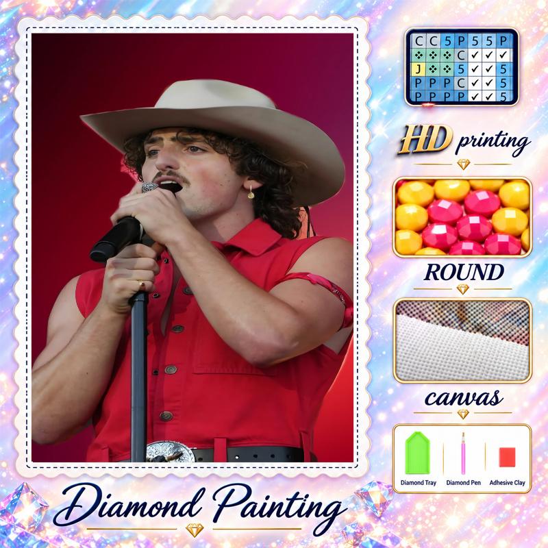 Benson Boone Diamond Painting Kit 5D Full Drill DIY Diamond Mosaic Wall Art Home Decor