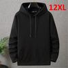 Solid Color Hoodies Men Plus Size Hoodies Autumn Winter Thick Fleece Hoodie Male Big Hooded Pullover Black