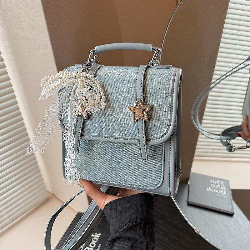 Нишевый портативный рюкзак женский летний новый джинсовый маленькая сумка модный изысканный рюкзак