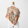 Twill Silk Scarf Woman Treasure Park Print Square Scarves Wraps Bandana Small Hijab Silk Foulards Tie Headband Neckerchief 53CM