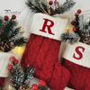 Рождественский носок с ремешком, большая емкость, насыщенный цвет, классический дизайн с буквами, чулок, подвесное украшение