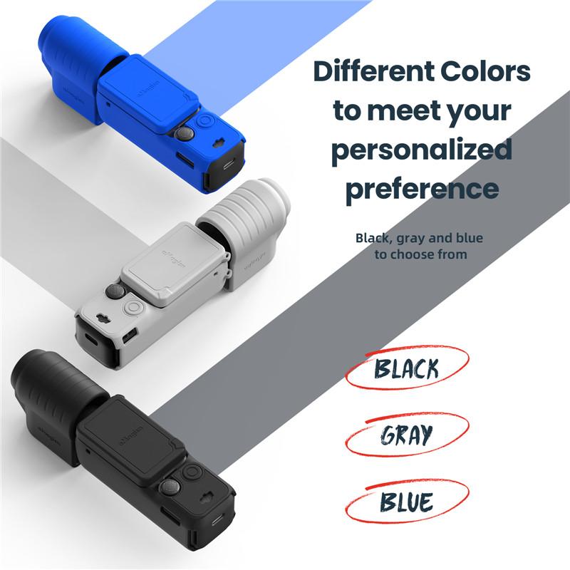 Силиконовый защитный чехол для DJI Osmo Pocket 3, всесторонняя защита, чехол для защиты от потери троса для аксессуаров Pocket 3