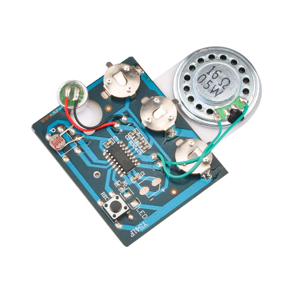 30s Audio Voice Recording Playback Module Button/Light Sensitive/Button Chip Audio Module with Extension Cord for Greeting Card