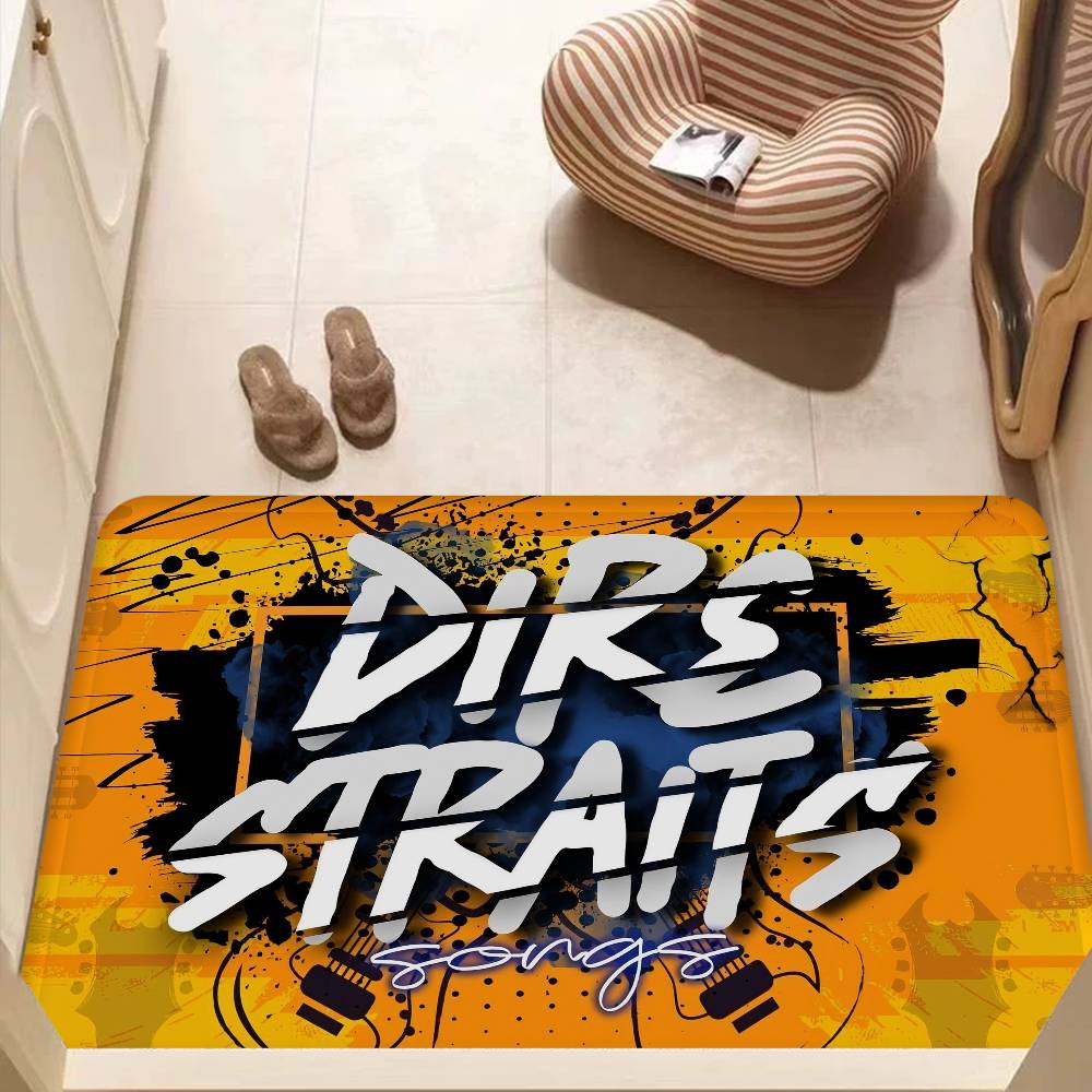 Rock Band Dires S-Straits Floor Mat Rectangle Anti-slip Home Soft Badmat Front Door Indoor Outdoor Mat Hotel Decor Mat