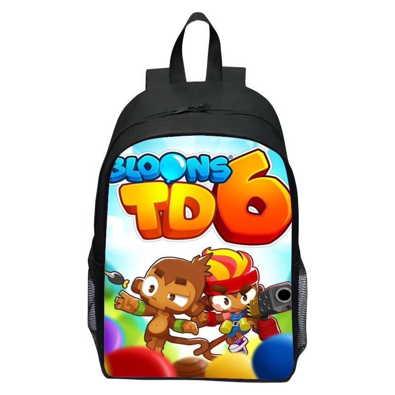 16-дюймовый детский рюкзак Башня из шаров Anti Bloons TD6 Рюкзак для ученика начальной и средней школы Мальчика и Девочки Рюкзак