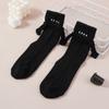 Unisex Funny Magnetic Mid-tube Socks Couple Girlfriends Socks Women's Cute Holding Hands Cotton Socks Black White