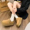 Fashion Women's Thick-soled Shallow-cut Snow Boots Plush Lining Round Head Sleeve Platform Shoes Suede Keep Warm Buckle Shoes for Women