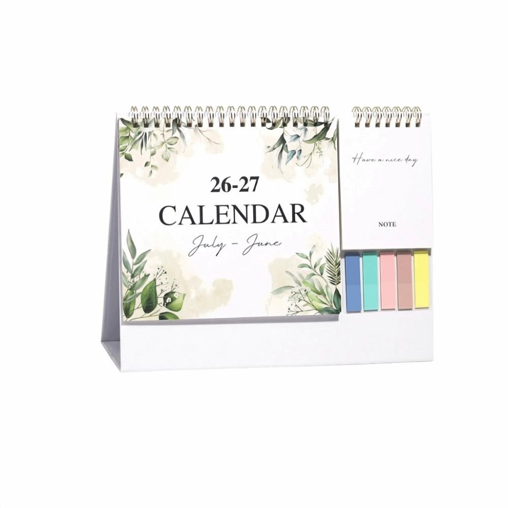 Thick Paper Desktop Calendar Portable Standing Flip Calendar English Calendar Time Management
