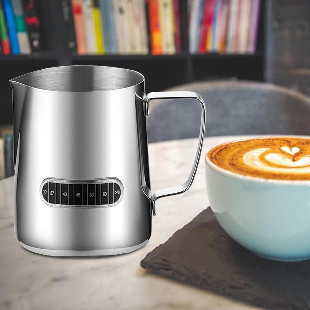 Kitchen Milk Frothing Pitcher with Ergonomic Handle, Multifunctional Mug, Latte Art Tool,