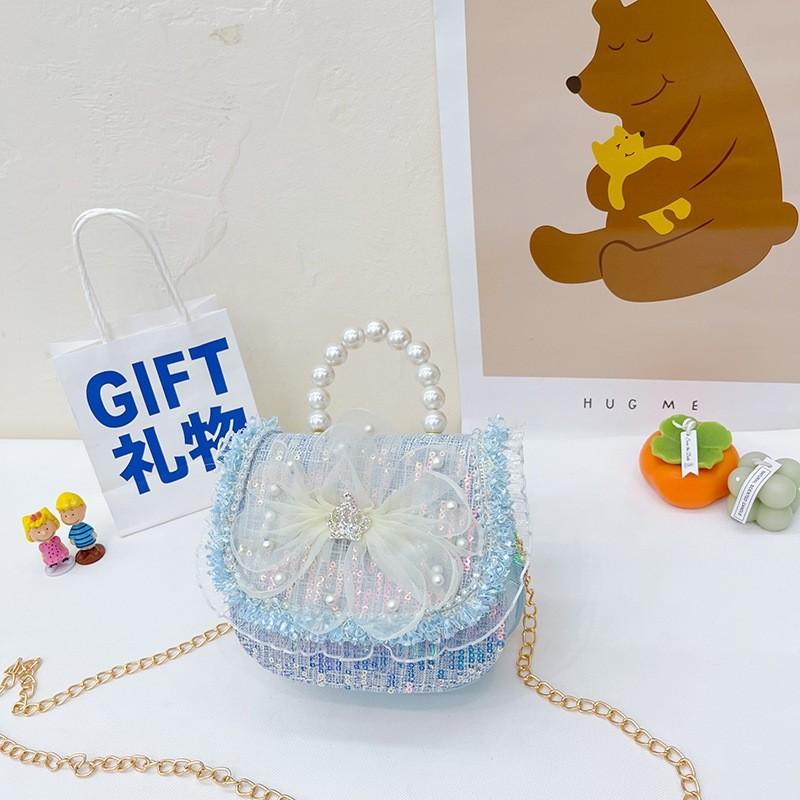 Xiaoxiangfeng Bow Lace Bag Pearl Handheld With Durable Material For Toddlers