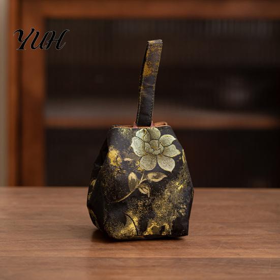 Multi Use Fabric Bag Chinese Style Brocade Storage Bag, Bracelet Jewelry & Tea Accessories Handbag Handbag, Portable Mini Organizer Pouch with Elegant